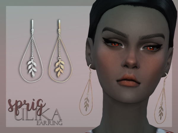 Sims 4 Sprig earrings by UliKa at TSR