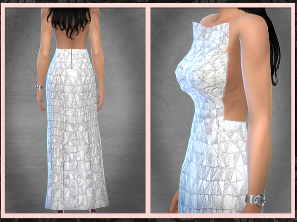 Sims 4 RR Strapless Block Dress by Five5Cats at TSR