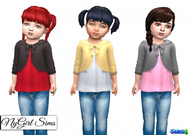 Sims 4 Shirt with Hooded Cardigan at NyGirl Sims