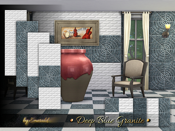 Sims 4 Deep Blue Granite by emerald at TSR