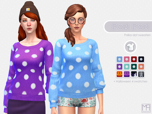 Sims 4 manueaPinny Pon Pon sweater by nueajaa at TSR