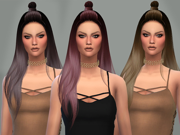 Sims 4 PZC Retexture Nightcrawler Luna Hair by Pinkzombiecupcakes at TSR
