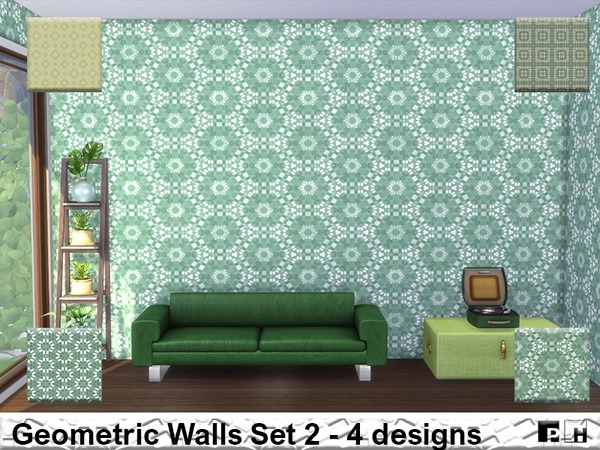 Sims 4 Geometric Walls Set 2 by Pinkfizzzzz at TSR