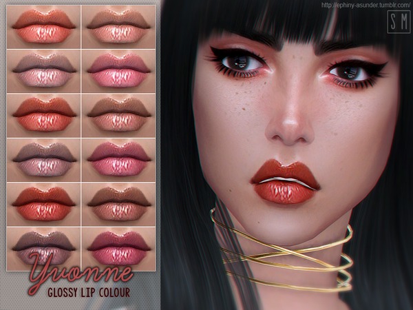 Sims 4 Yvonne Glossy Lip Colour by Screaming Mustard at TSR