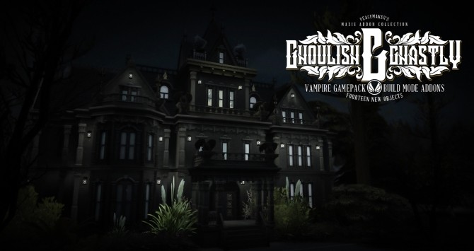 Sims 4 Ghoulish & Ghastly Vampire Pack Buildmode Addons at Simsational Designs