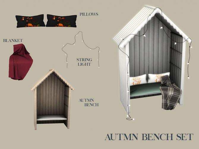 Autumn Bench Set at Leo Sims » Sims 4 Updates