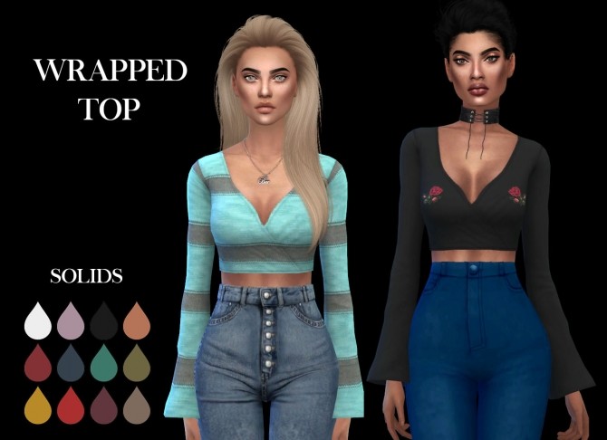 Wrapped Top at Leo Sims » Sims 4 Updates