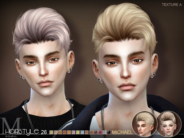 Sims 4 Michael n26 hair by S Club at TSR