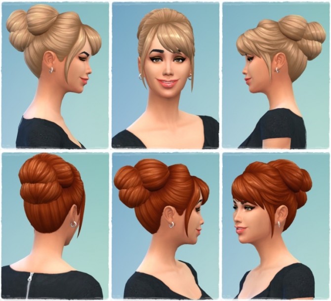 Sims 4 Triple Bun Hair at Birksches Sims Blog