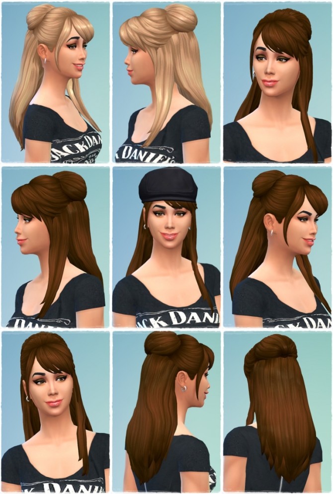 Sims 4 Halfup Bowling Hair at Birksches Sims Blog