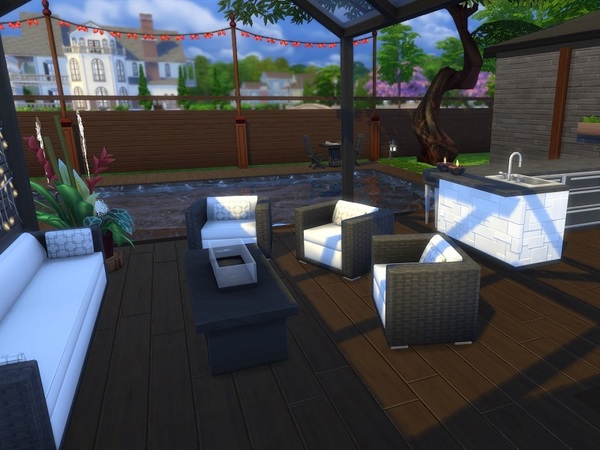Sims 4 Modern Fusion house by galadrijella at TSR