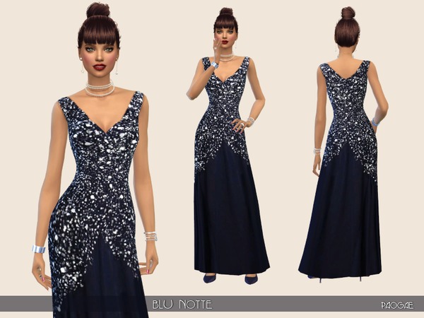 Sims 4 BluNotte dress by Paogae at TSR
