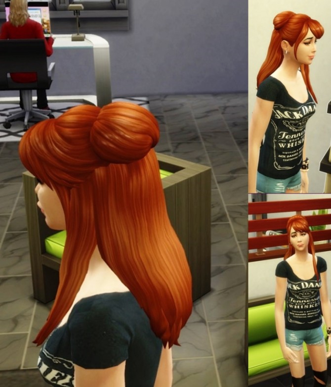 Sims 4 Halfup Bowling Hair at Birksches Sims Blog