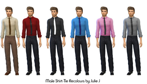 Sims 4 Male Shirt & Tie Recolours at Julietoon – Julie J