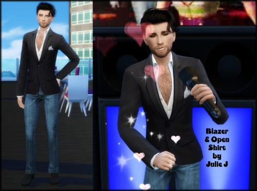Sims 4 Male Blazer and Open Shirt at Julietoon – Julie J