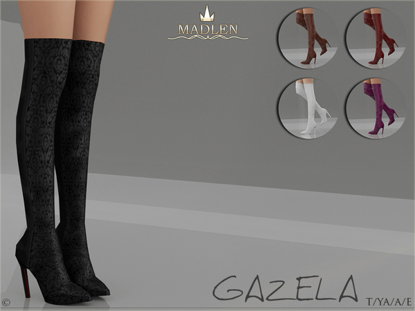 Sims 4 Madlen Gazela Boots by MJ95 at TSR