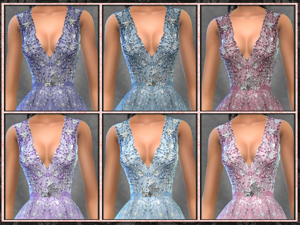 Sims 4 ZN Winter Snowflake Ice Gown by Five5Cats at TSR
