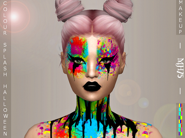 Sims 4 Halloween Coloursplash Makeup by Margeh 75 at TSR