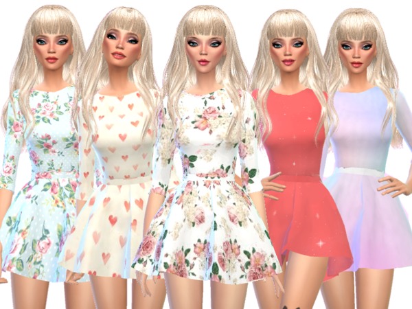 Sims 4 Kawaii Long Sleeved Mini Dresses by Wicked Kittie at TSR