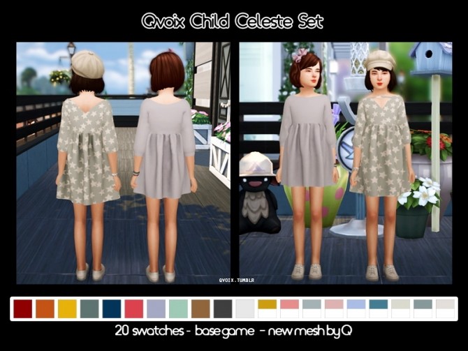 Sims 4 Celeste Set girls at qvoix – escaping reality