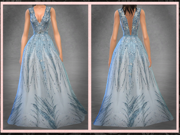 Sims 4 ZN Winter Snowflake Ice Gown by Five5Cats at TSR