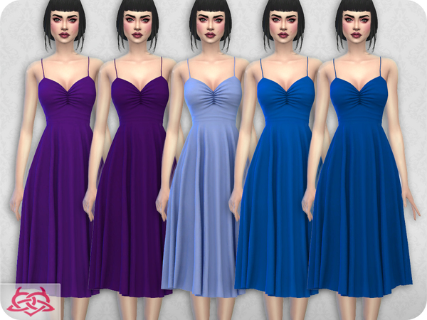 Sims 4 Claudia dress RECOLOR 1 by Colores Urbanos at TSR