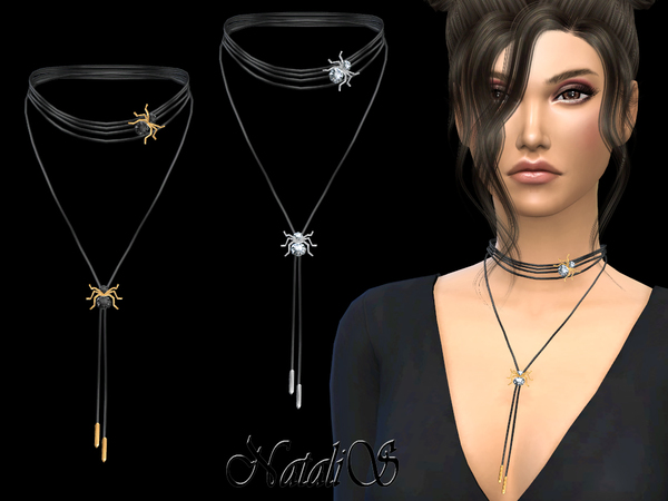 Sims 4 Spider Cord Necklace by NataliS at TSR