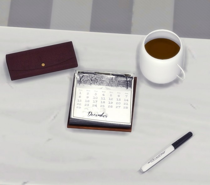 Sims 4 Black and White Desk Calendar at Josie Simblr