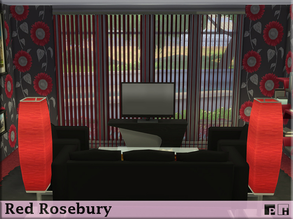 Sims 4 Red Rosebury cottage by Pinkfizzzzz at TSR