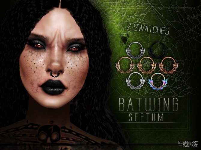 Sims 4 Batwing septum and Dragon wing earrings at Blahberry Pancake