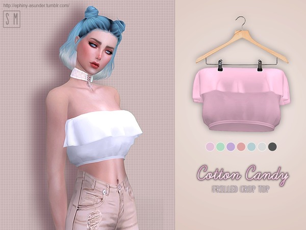 Sims 4 Cotton Candy Frilly Top by Screaming Mustard at TSR