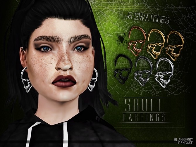 Sims 4 Clown and Skull earrings at Blahberry Pancake