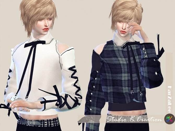 Sims 4 Lace up sleeves top at Studio K Creation