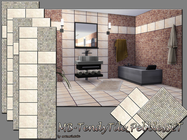 Sims 4 MB Trendy Tile Pebble SET by matomibotaki at TSR