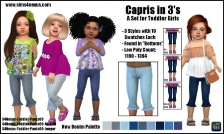 Capris in 3’s by SamanthaGump at Sims 4 Nexus