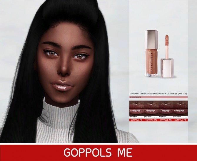 Sims 4 Gloss Bomb Universal Lip Luminizer (dark skin) at GOPPOLS Me