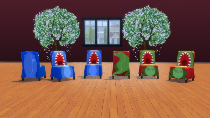 Sims 4 Little Monsters Toothy Mouthful Chairs by Snowhaze at Mod The Sims