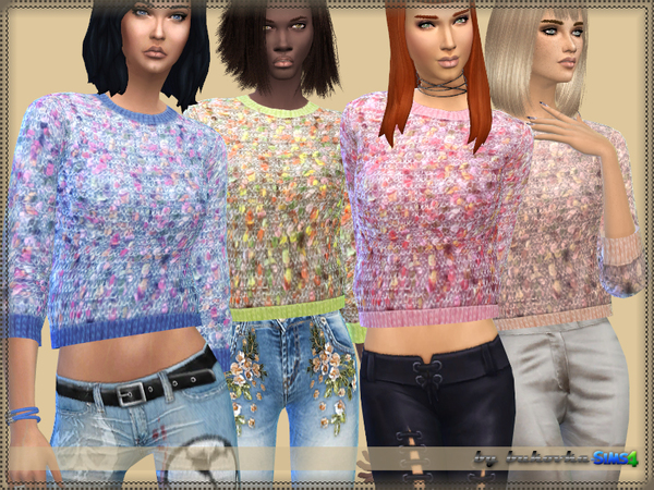 Sims 4 Sweater Boucle by bukovka at TSR
