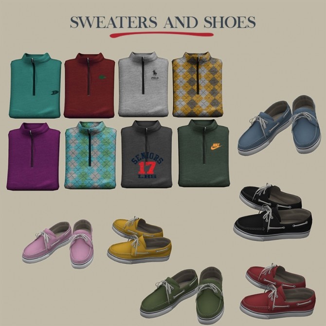 Sims 4 Sweaters and Shoes (P) at Leo Sims