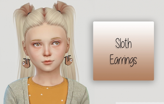 Sloth Earrings Kids Version at Simiracle » Sims 4 Updates