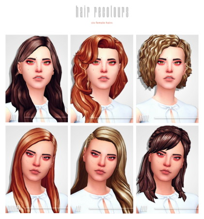 6 hair recolors at Seven Sims