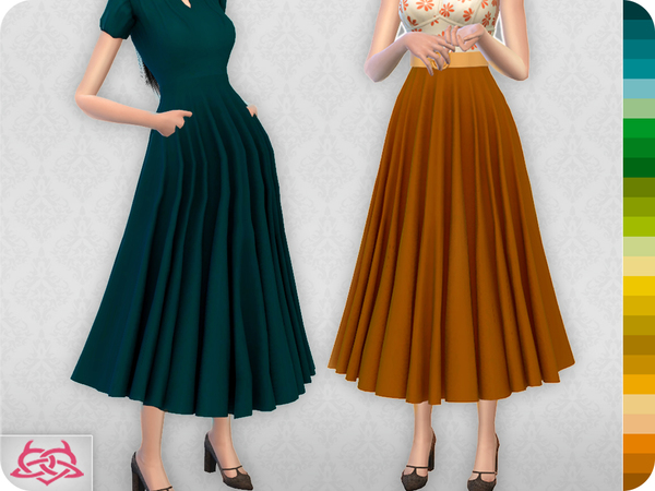 Sims 4 The Vanora Skirt RECOLOR 1 by Colores Urbanos at TSR