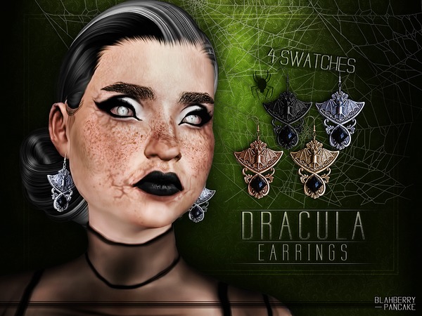 Sims 4 Dracula Earrings by Blahberry Pancake at TSR
