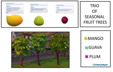 Mango, Guava, Plum Harvestable Season fruit tress by icemunmun at Mod The Sims