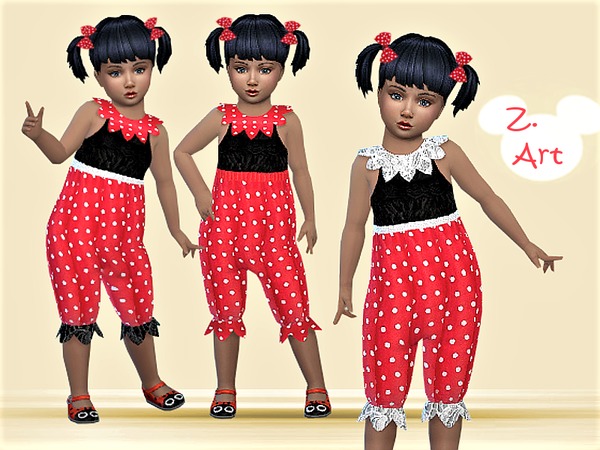 Sims 4 BabeZ 34 little jumpsuit with polka dots by Zuckerschnute20 at TSR