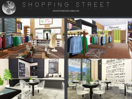 Shopping Street by Pralinesims at TSR » Sims 4 Updates