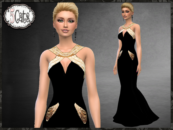 Sims 4 Blake Livelys 2017 Golden Globes Gown by Five5Cats at TSR