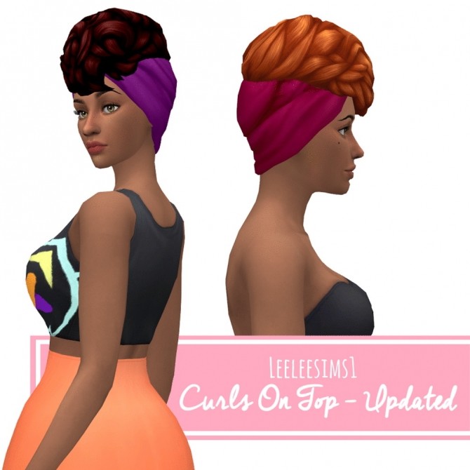 Sims 4 Curls on Top hair v2.0 by leeleesims1 at SimsWorkshop