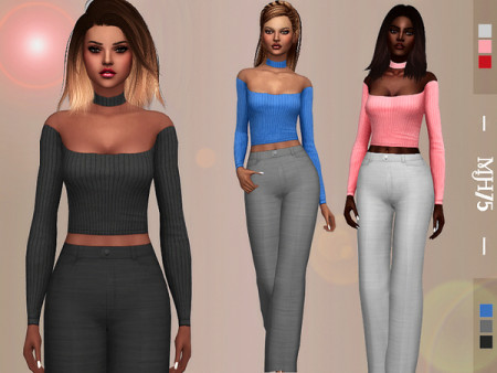 Saraleen Outfit Top & Pants by Margeh-75 at TSR » Sims 4 Updates