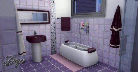 Purple bathroom NSBC by Dyokabb at Les Sims4
